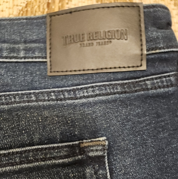 True Religion Jeans Men's Blue Denim Jeans Relaxed Skinny Rocco No Flap SE 42x33 - Picture 8 of 15